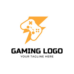 Game console and video games stick logo design template logo.