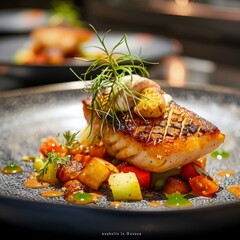 grilled fish with vegetables