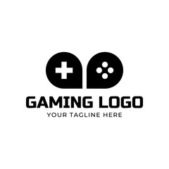 Game console and video games stick logo design template logo.