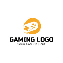 Game console and video games stick logo design template logo.