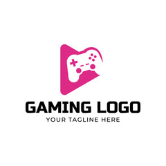 Game console and video games stick logo design template logo.
