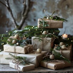 christmas tree and gifts