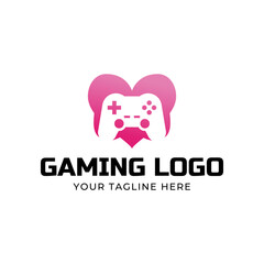 Game console and video games stick logo design template logo.