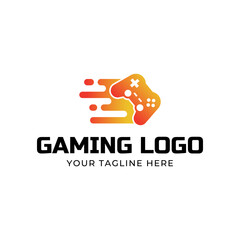 Game console and video games stick logo design template logo.