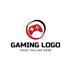 Game console and video games stick logo design template logo.