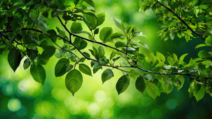 Nature of green leaf in garden at summer. Natural green leaves plants using as spring background cover page environment ecology or greenery wallpaper