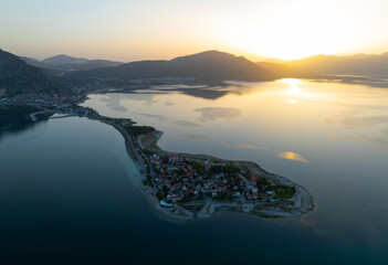 Lake Egirdir of Turkey is situated in the Isparta province. It is also known as the 'seven colored...