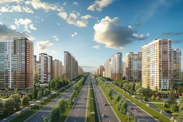 Fototapeta premium The roads in the city, the broad roads