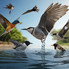 Fototapeta premium country goose on the water
