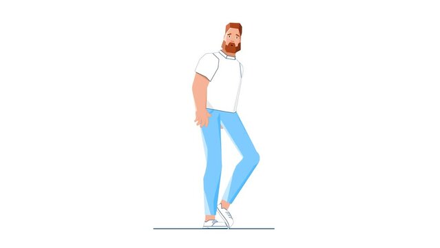 Man Walking Away With Disappointed Expression on His Face 2D Animation