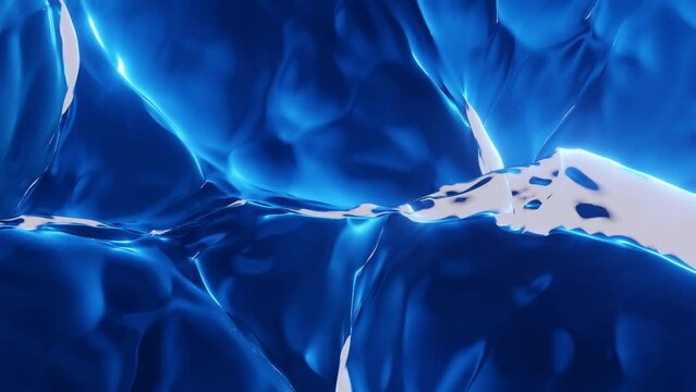 Animaci&oacute;n del mar en movimiento de color azul. Tecnolog&iacute;a din&aacute;mica. Fondo azul con texturas.