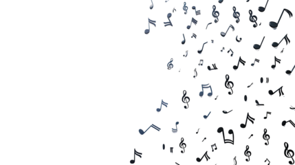 Musical notes on a transparent background