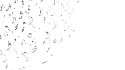 Musical notes on a transparent background