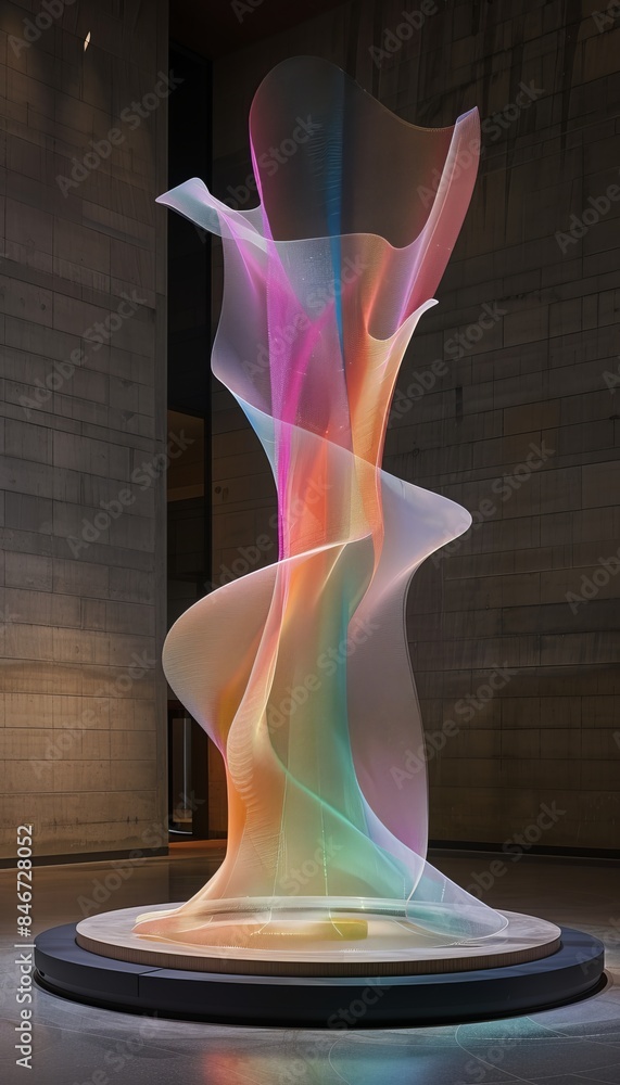 Poster iridescent holographic surface displays dynamic colors for mesmerizing visual effects