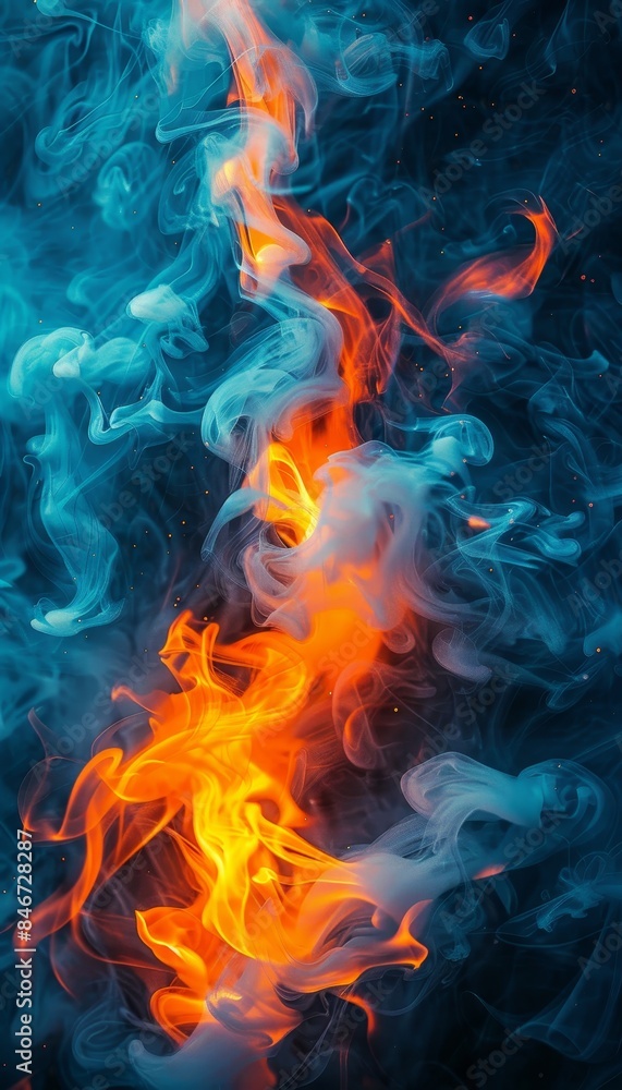 Poster dynamic digital art with glowing particles and swirling lines in a captivating virtual realm