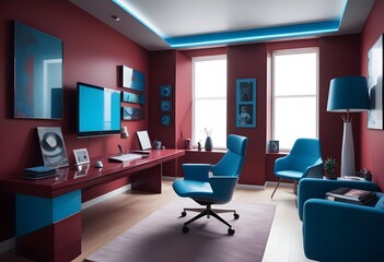 minimalist interior design style futuristic home office sleek furniture state of the art technology