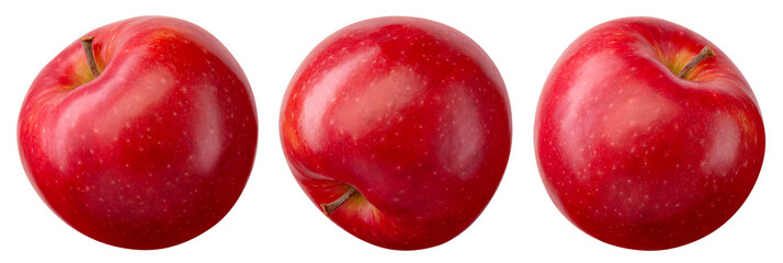 Red apple isolated png. Red apple collection on transparent background. PNG format. Red apple set...