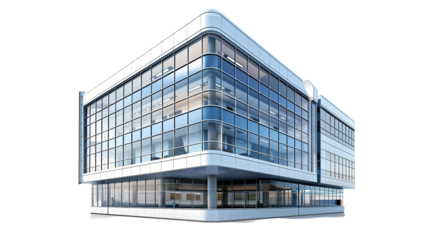 Modern business building on a transparent background