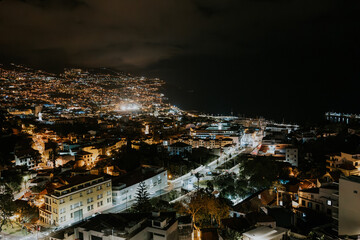 Madeira Funchal night panorama