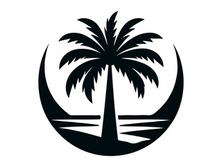 silhouette palm trees vector. tropical landscape vector silhouette logo. vector eps art