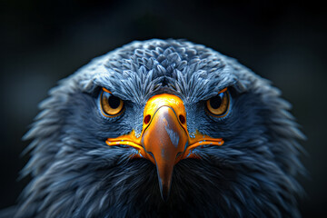 Fototapeta premium Close-up of eagle's head and piercing eyes.