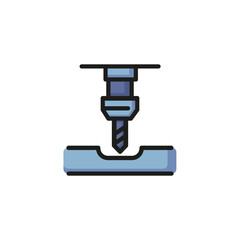 3D milling line icon. Machine, cnc, drilling, belt. Industry concept. Can be used for topics like equipment, machinery, technology.