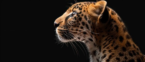 Obraz premium Panther's silhouette against black; elegant, powerful, sleek, majestic, and unmistakably dominant