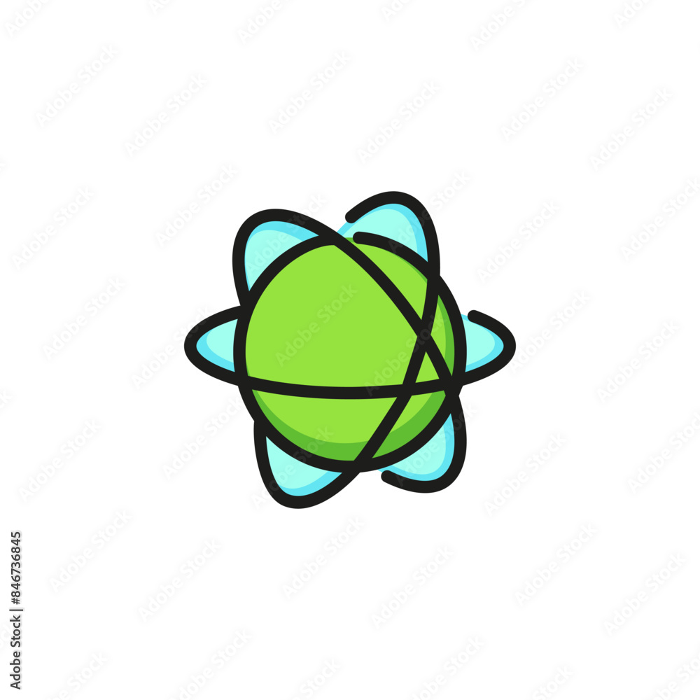 Aufkleber atom structure line icon. particle, model, orbiting. science concept. can be used for topics like qu