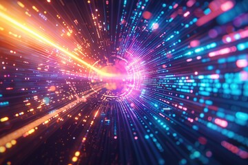 Naklejka premium Light trajectory, blurry curves