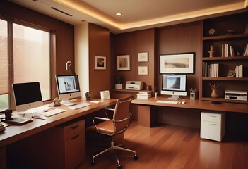 minimalist interior design style futuristic home office sleek furniture state of the art technology