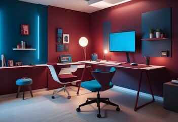 minimalist interior design style futuristic home office sleek furniture state of the art technology