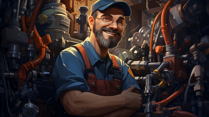 illustration of a plumber