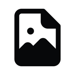 A captivating icon of photo file, mountains with sun