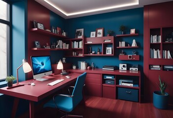 minimalist interior design style futuristic home office sleek furniture state of the art technology