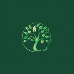 green tree logo design representing nature's growth and environmental sustainability with a modern touch
