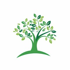 green tree logo design representing nature's growth and environmental sustainability with a modern touch