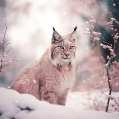 Obraz premium lynx in snow