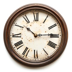 Clock striking midnight on a white background,