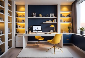 minimalist interior design style futuristic home office sleek furniture state of the art technology
