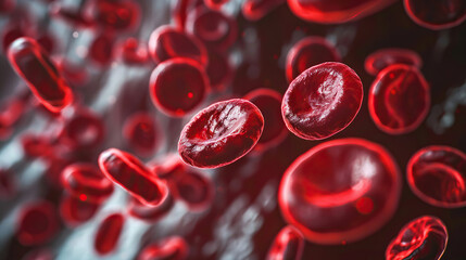 Red Blood cells flowing through