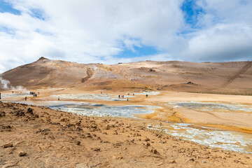 Iceland Akureyri landcape of the sulfur fields, Hverir geothermal area