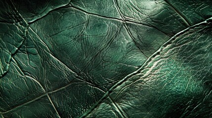 Green leather texture background
