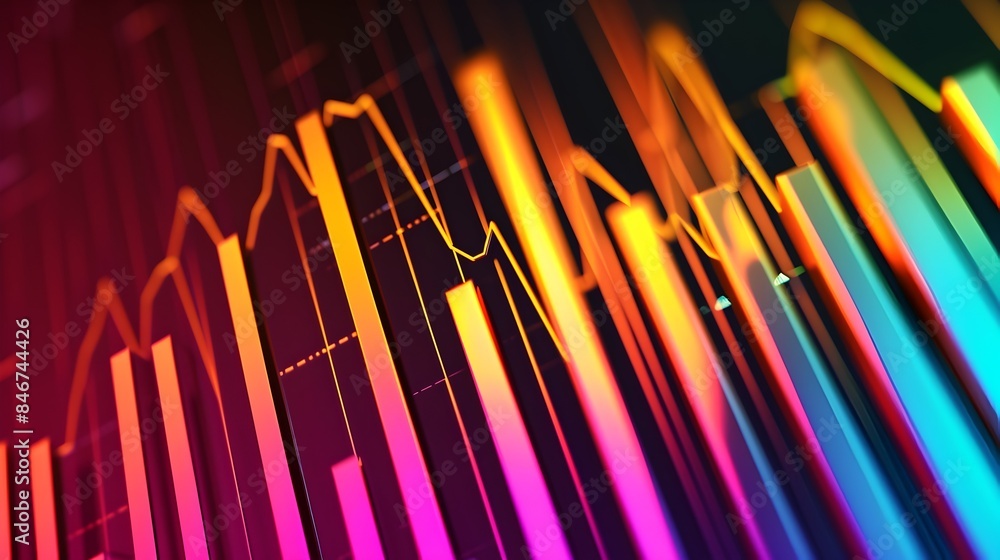 Poster mesmerizing neon lights forming abstract glowing patterns of vibrant colors in motion