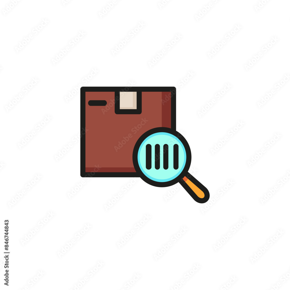 Poster parcel code line icon. package, box, scanning code. delivery concept. vector illustration can be use