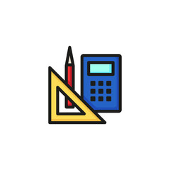 School supplies line icon. Homework, college, accessory. Stationary concept. Vector illustration can be used for topics like education, office, college