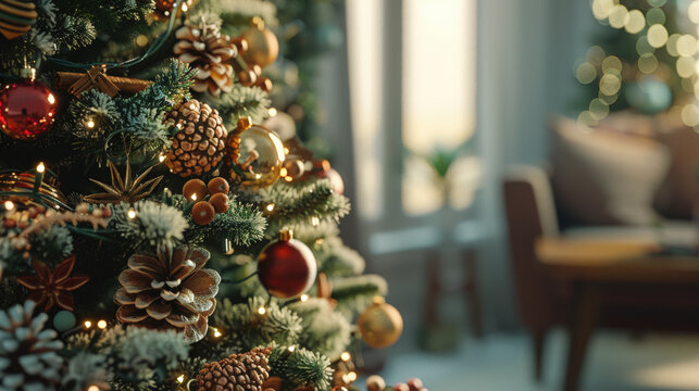 Christmas Morning In A Cozy Living Room