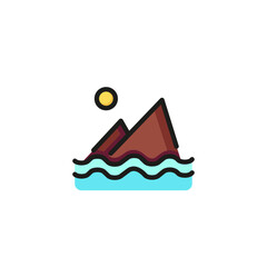 Seascape line icon. Ocean, island, coast. Travelling concept. Vector illustration can be used for topics like tourism, vacation, journey