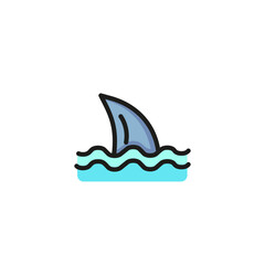 Shark fin line icon. Danger, animal, sea. Predator concept. Vector illustration can be used for topics like wildlife, ocean, aggression