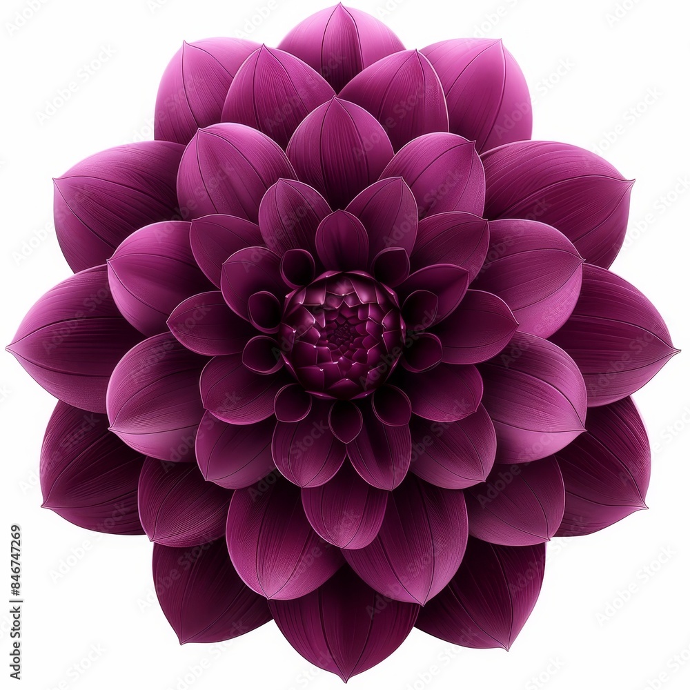 Poster purple minimalist flower on white background with shallow focus, perfect for adding text overlay