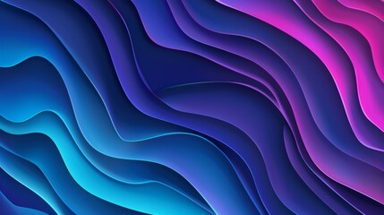 Obraz premium Abstract gradient background, blue layers, smooth, blue and purple colors, dark and neon